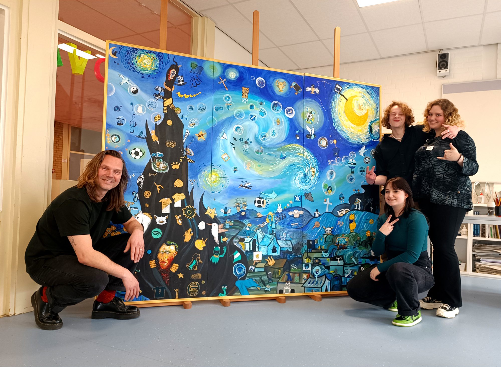 Van Gogh Starry Night remake Team-Artwork by Dennie Boxem for Zevenaar with Dennie Boxem and team