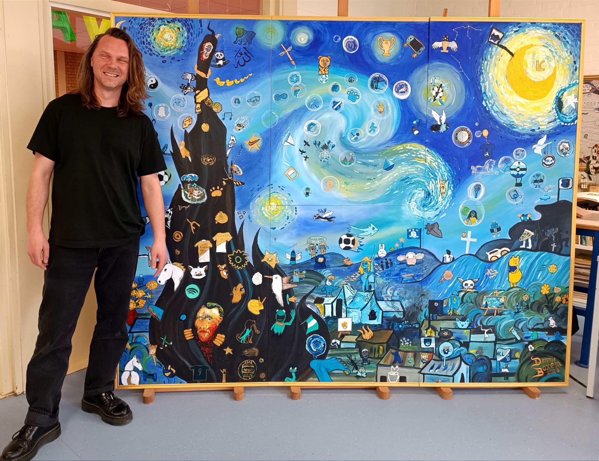 Van Gogh Starry Night remake Team-Artwork by Dennie Boxem for Zevenaar with Dennie Boxem